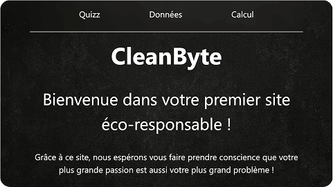 image de la première page du site qui montre les couleurs