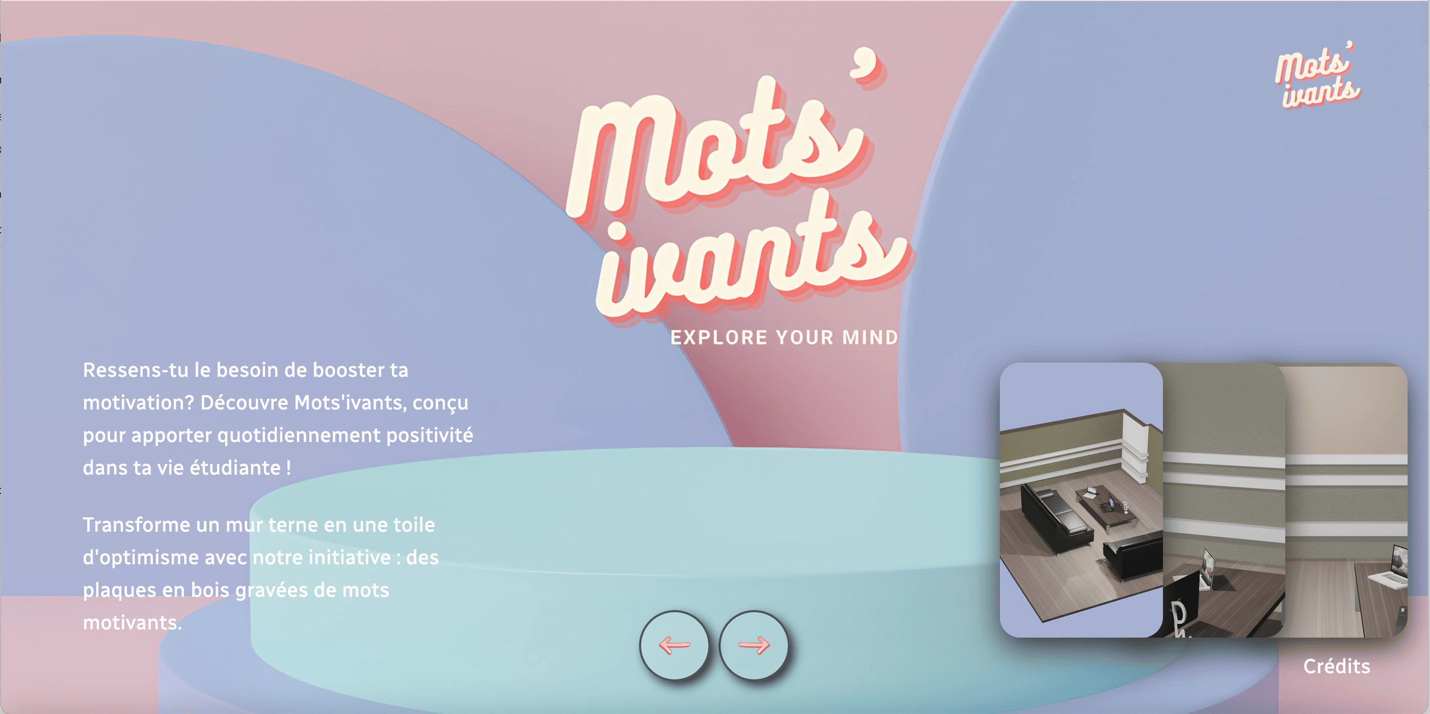 image de la première page du site qui montre les couleurs