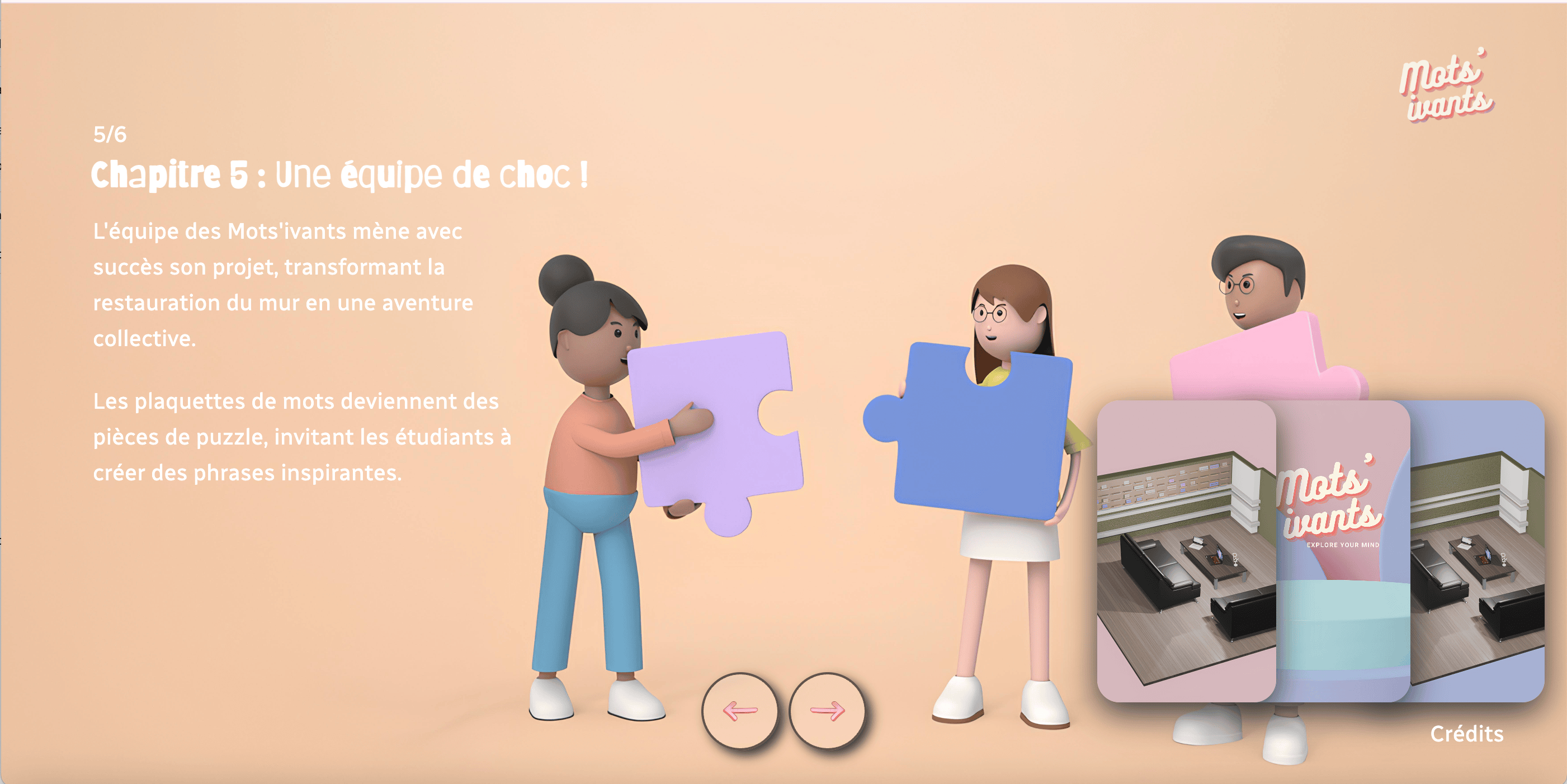 image de la deuxième page du site qui montre les couleurs